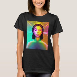 Yoga-Mädchen weibliche Sonnengruß-Meditation Chakr T-Shirt