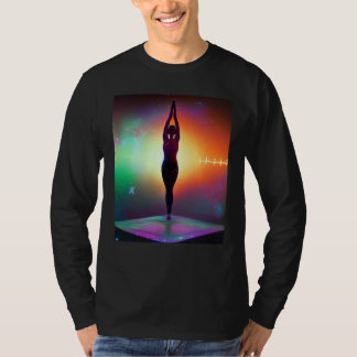 Yoga-Mädchen weibliche Sonnengruß-Meditation Chakr T-Shirt