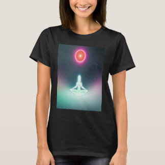 Yoga-Mädchen weibliche Sonnengruß-Meditation Chakr T-Shirt