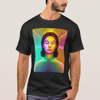 Yoga-Mädchen Weibliche Sonnengruß-Meditation Chakr T-Shirt