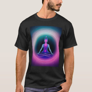 Yoga-Mädchen weibliche Sonnengruß-Meditation Chakr T-Shirt