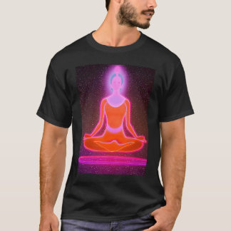 Yoga-Mädchen weibliche Sonnengruß-Meditation Chakr T-Shirt