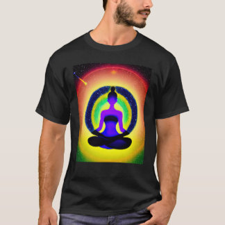 Yoga-Mädchen weibliche Sonnengruß-Meditation Chakr T-Shirt