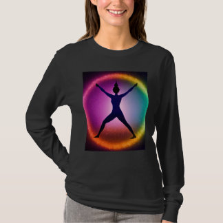 Yoga-Mädchen Weibliche Sonnengruß-Meditation Chakr T-Shirt