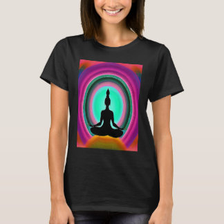 Yoga-Mädchen Weibliche Sonnengruß-Meditation Chakr T-Shirt