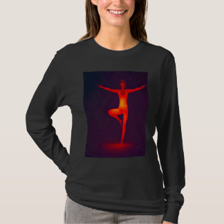 Yoga-Mädchen Weibliche Sonnengruß-Meditation Chakr T-Shirt