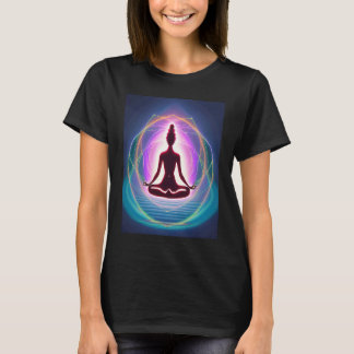 Yoga-Mädchen weibliche Sonnengruß-Meditation Chakr T-Shirt