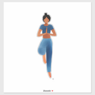 Yoga-Mädchen, Yoga-Kunst Aufkleber
