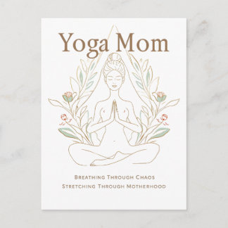 Yoga-Mama atmet durch die Mutterschaft Feiertagspostkarte