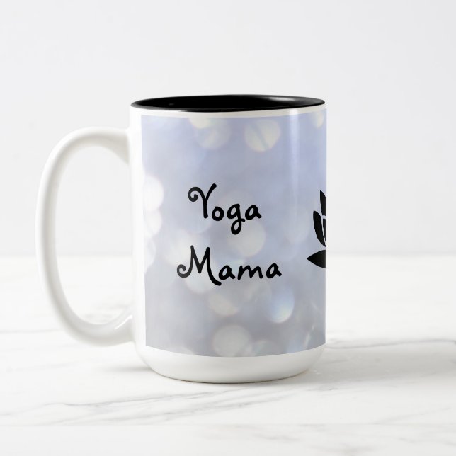 Yoga Mama Namaste Design Zweifarbige Tasse (Links)