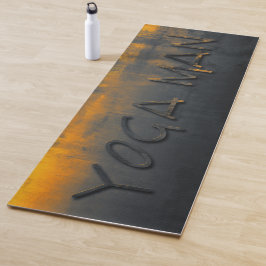 Yoga Man Yellow Blue Grau rustikal Yogamatte