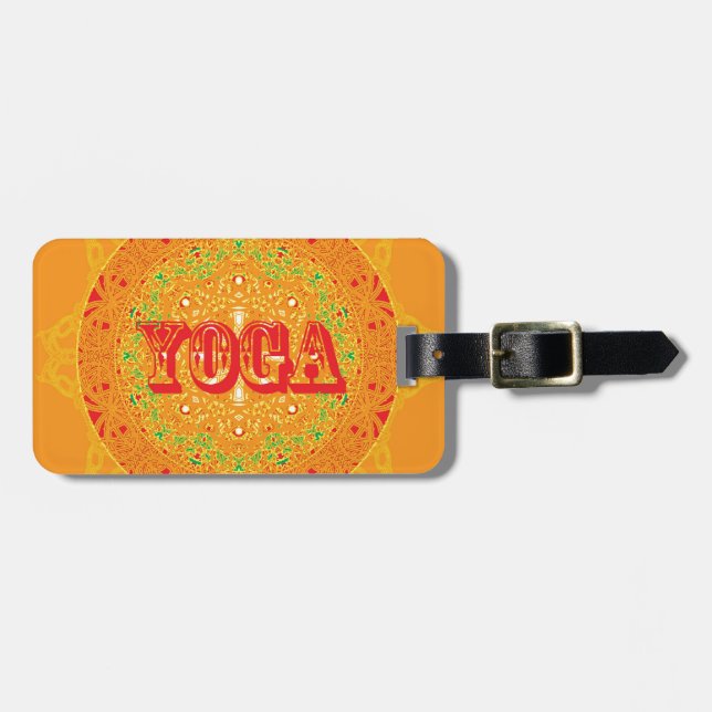 Yoga-Mandala-Entwurf Gepäckanhänger (Vorderseite horizontal)