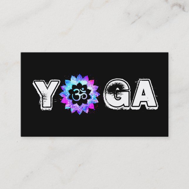 *~* Yoga-Mandala-Lehrer-Lehrer Lotus OM Visitenkarte (Vorderseite)