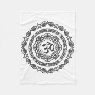Yoga-Mandala Om-Symbol Buddha Yogi-Geschenk  Fleecedecke