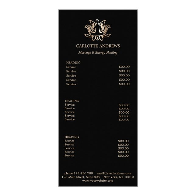 Yoga Mandala Salon Preisliste Werbekarte (Vorne)
