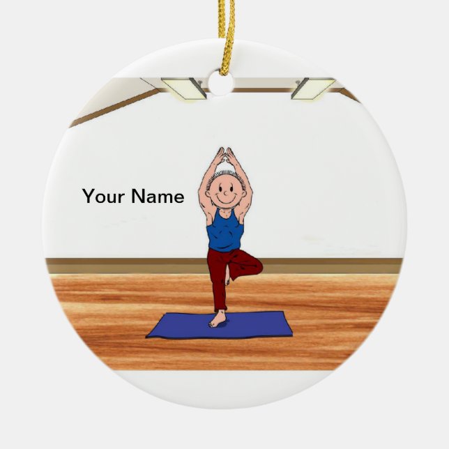 Yoga - Mann Keramikornament (Vorne)