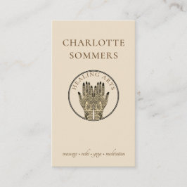 Yoga Massage Henna Hands Visitenkarte