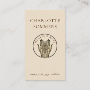 Yoga Massage Henna Hands Visitenkarte