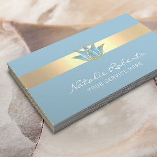 Yoga-Massage-Therapie-moderne blauer Lotos-Blume Visitenkarte
