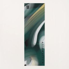 Yoga Mat Abstrakt Art Black Green Emerald Yogamatte