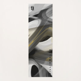 Yoga Mat Abstrakt Art Schwarz-weiß Gold Yogamatte