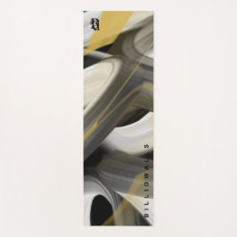 Yoga Mat Abstrakt Art Schwarz-weiß Gold Yogamatte
