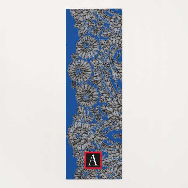 YOGA MAT BLACK LACE AND BUTTERFLILIS CUSTOM INITIA YOGAMATTE (Rückseite)