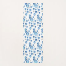 Yoga Mat - Blasen in Blau und Weiß