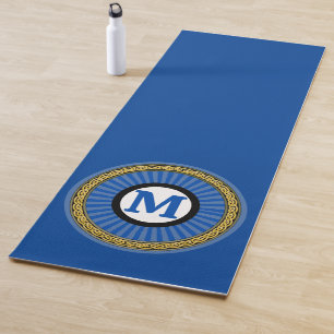 Yoga Mat - Blue Stripe Personalisiert - Initial hi Yogamatte