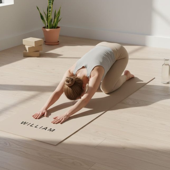 Yoga Mat, personalisiert, Beige und Monogramm Yogamatte (Von Creator hochgeladen)