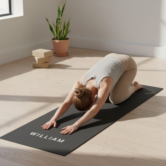 Yoga Mat (personalisiert, schwarz und monogramm) Yogamatte (Von Creator hochgeladen)