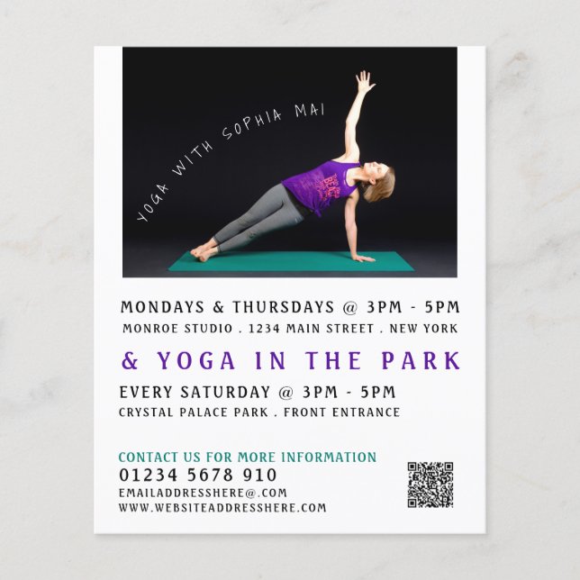Yoga Mat, Yoga Class Advertising Flyer (Vorne)