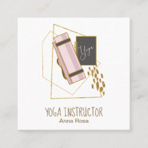 *~* Yoga Mat Yoga Instructor Gold Glitzer Polygon