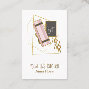 *~* Yoga Mat Yoga Instructor Polygon Glitzer Gold Visitenkarte