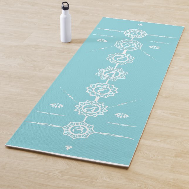 Yoga matte guide 7 Chakras blaues Design (Beispiel)