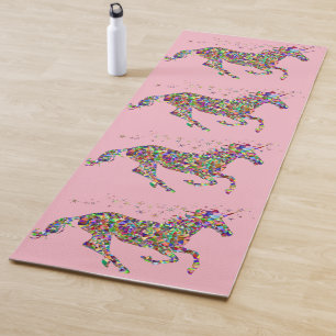 Yoga-Matten-buntes Einhorn Yogamatte