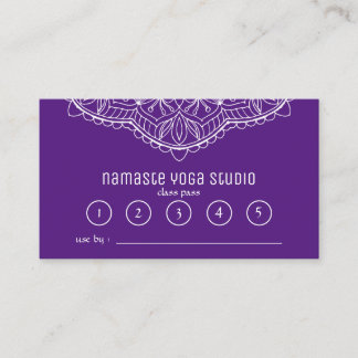 Yoga Mediation Class Pass Lila Handrawn Mandala Treuekarte
