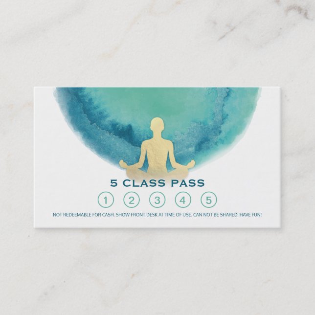 Yoga Mediation Instructor Class Pass Loyalty Card Treuekarte (Vorderseite)
