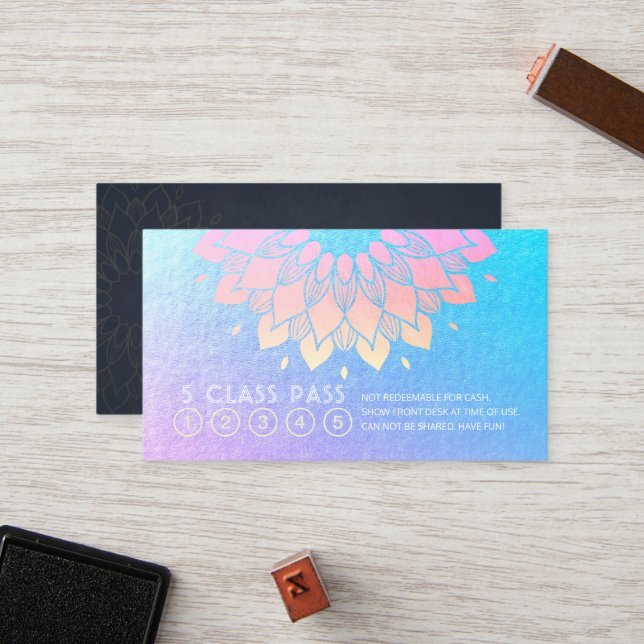 Yoga Mediation Instructor Class Pass Loyalty Card Treuekarte (Vorderseite/Rückseite Beispiel)