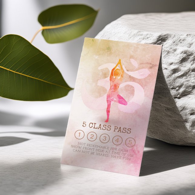 Yoga Mediation Instructor Class Pass Loyalty Card Treuekarte (Von Creator hochgeladen)