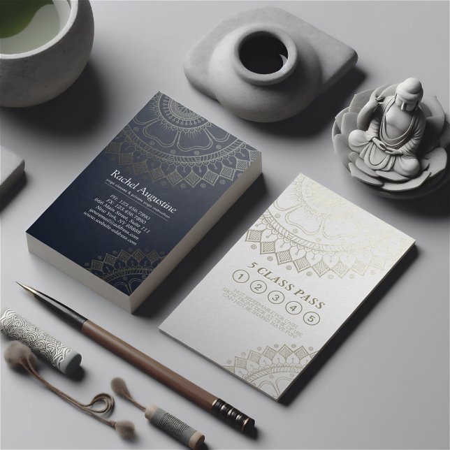 Yoga Mediation Instructor Class Pass Loyalty Card Treuekarte (Von Creator hochgeladen)