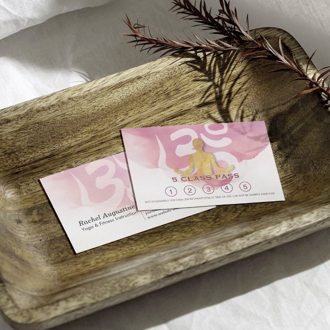 Yoga Mediation Instructor Class Pass Loyalty Card Treuekarte (Von Creator hochgeladen)