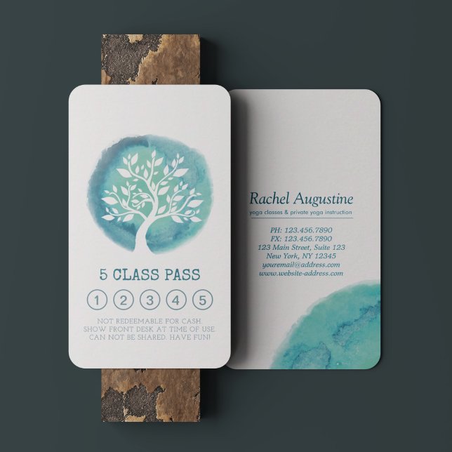 Yoga Mediation Instructor Class Pass Loyalty Card Treuekarte (Von Creator hochgeladen)