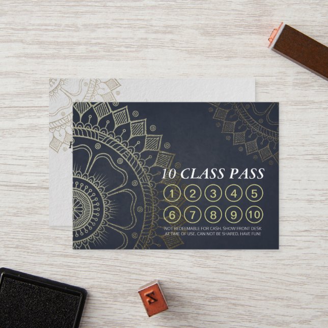 Yoga Mediation Instructor Class Pass Loyalty Card Treuekarte (Vorderseite/Rückseite Beispiel)