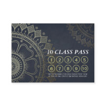 Yoga Mediation Instructor Class Pass Loyalty Card