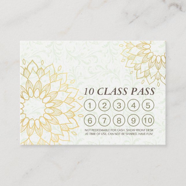 Yoga Mediation Instructor Class Pass Loyalty Card Treuekarte (Vorderseite)