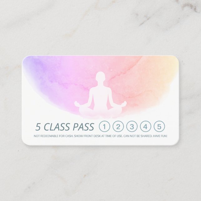 Yoga Mediation Instructor Class Pass Loyalty Card Treuekarte (Vorderseite)