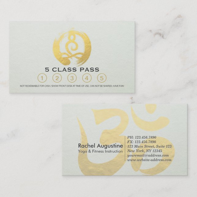 Yoga Mediation Instructor Class Pass Loyalty Card Treuekarte (Vorne/Hinten)