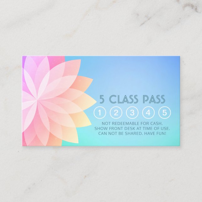 Yoga Mediation Instructor Class Pass Loyalty Card Treuekarte (Vorderseite)