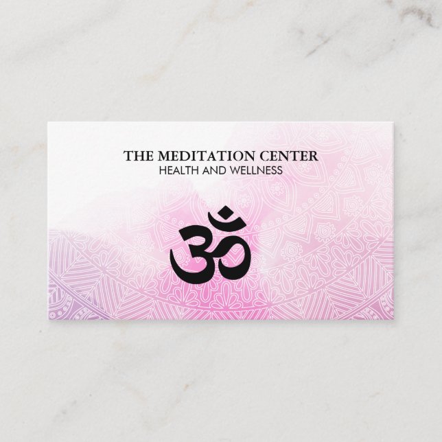 Yoga Mediation Tribal Muster | Wasserfarbe Visitenkarte (Vorderseite)